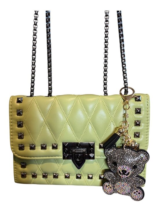 Handbags - LIME GREEN BAG WITH STUDS - NWOT